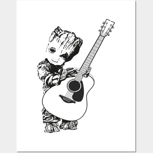 Baby Groot Acoustic guitar Wall Art by sebstgelais